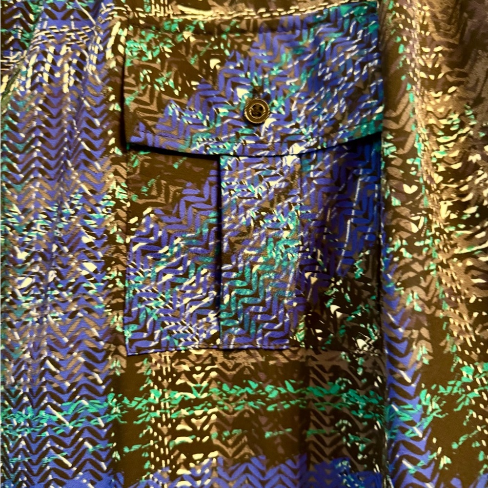 Investments Slim Factor Vibrant Blue and Black Shirt - Picture 3 of 10